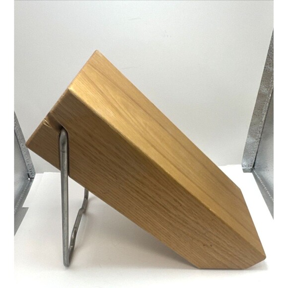 Cutco Space Saver Knife Block 5-Slot Wood Honey Oak Hang or Sit Metal Bar - Picture 6 of 6